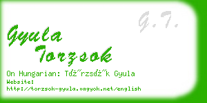 gyula torzsok business card